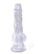 King Cock Clear Dildo With Balls 5in - Clear